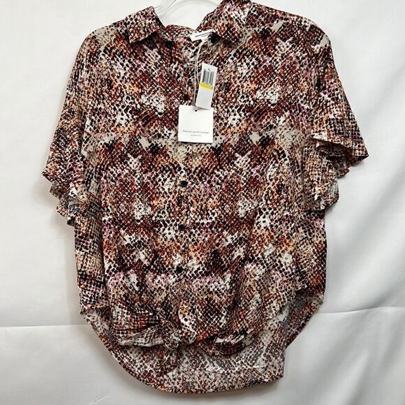 BeachLunchLounge Bae Snake Print button front blouse size medium - Picture 2 of 13